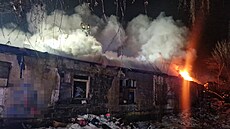 Hasi�i zasahují u ho�ícího domu v obci Bore� na Mladoboleslavsku. (15. ledna...