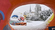 Zasn�ené centrum Plzn�. (29. ledna 2026)