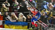 Tereza Voborníková na trati závodu s hromadným stratem v Novém M�st� na Morav�