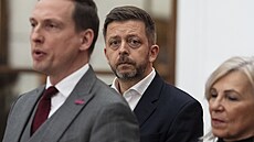 Tisková konference poslaneckého klubu Starostové a nezávislí. Na snímku...