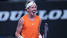 Nikola Bart��ková slaví postup do t�etího kola Australian Open.