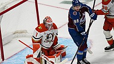 Martin Ne�as cloní p�ed branká�em Luká�em Dostálem.