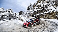 Oliver Solberg b�hem Rallye Monte Carlo.