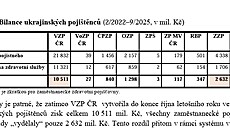 V�eobecná zdravotní poji��ovna VZP do konce �íjna 2025 ve skupin� ukrajinských...