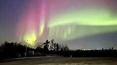 Michaela Gregor v úterý 20. ledna 2026 vyfotila na Blanensku polární zá�i....