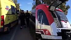 Vlak ve �pan�lsku narazil do je�ábu, n�kolik lidí je zran�ných