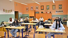 �áci devátých t�íd psali 28. ledna 2026 na �ad� �kol p�ijíma�ky nane�isto....