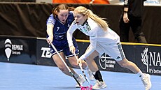 Vendula Maroszová brání Emelii Wibron z Thorengruppenu.