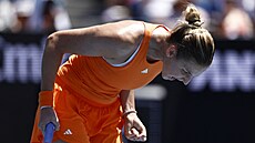 Karolina Plí�ková se raduje v prvním kole Australian Open.
