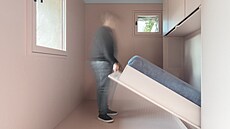 Sklopná postel je do malého prostoru ideální.