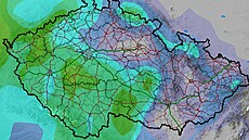 Pravd�podobnost sn�hu z ned�le 25. ledna na pond�lí 26. ledna 2026.