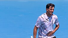 Luciano Darderi si v úterý p�ipsal první kariérní vít�zství na Australian Open,...