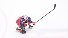 Pardubický úto�ník Martin Kaut se raduje ze vst�elené branky.