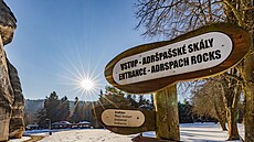 Zázemí pro turisty p�ed vstupem do Adr�pa�ských skal (20. ledna 2026)