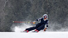 Americká závodnice Mikaela Shiffrinová ve �pindlerov� Mlýn� p�i tréninku p�ed...