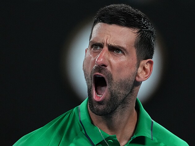 Radost Novaka Djokovi�e v semifin�le Australian Open.