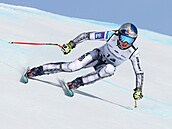 Ester Ledecká jede super-G b�hem Sv�tového poháru v Crans Montan�.