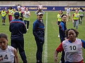 Jason Sudeikis b�hem natá�ení nové �ady seriálu Ted Lasso