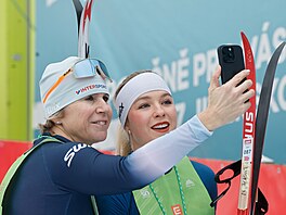 Závodu se zú�astnila i Kate�ina Neumannová s dcerou Lucií. (31. ledna 2026)