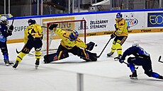 Andrej Kollár z Brna dává první branku.