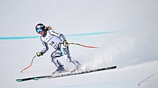 Ester Ledecká b�hem super-G v Crans Montan�.