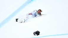 Norka Marte Monsenová b�hem sjezdu v Crans Montan�