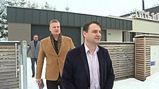 Petr Macinka a Filip Turek /Motoristé sob�/ po náv�t�v� u exprezidenta Zemana