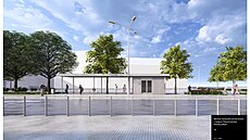 Vizualizace obnovy ve�ejného prostranství v sadech P�tat�icátník� v Plzni.