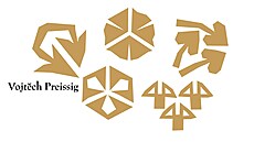 Ornamenty z tvorby grafika Vojt�cha Preissiga pou�ité na oble�ení pro zimní...