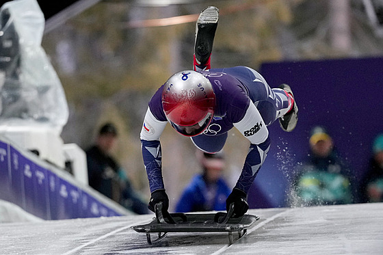 Anna Fernstädtová b�hem tréninku skeletonu (9. února 2026)