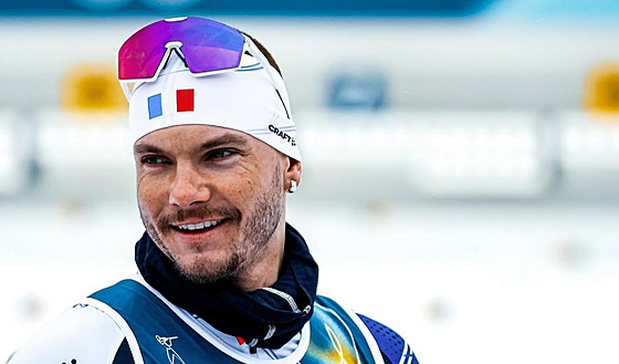Biatlonista Emilien Jacquelin na tréninku v d�ji�ti olympijských her.