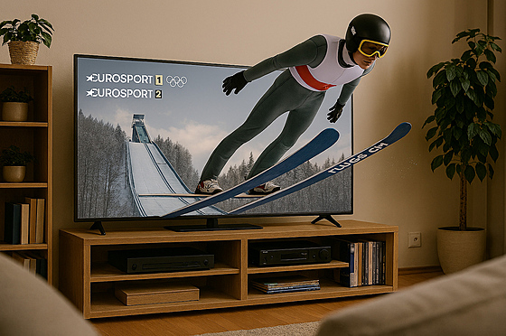 Olympiáda vám m��e vtrhnout do obýváku. Kombinovaný skok na snowboardu a ly�ích...
