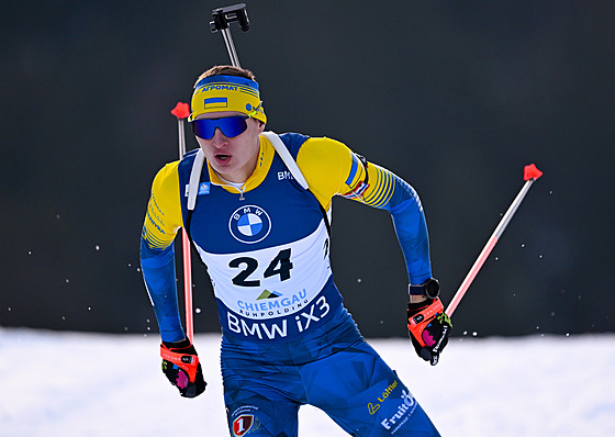 Ukrajinský biatlonista Vitalij Mandzin.