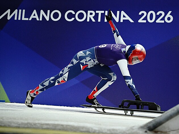 Anna Fernst�dtov� b�hem tr�ninku skeletonu (9. �nora 2026)