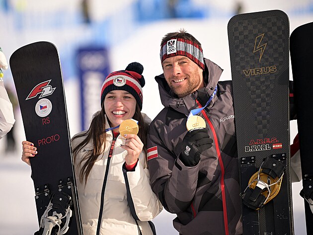 Olympij�t� �ampioni v paraleln�m ob��m slalomu na snowboardu. �e�ka Zuzana...