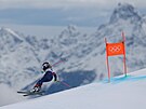 Lindsey Vonnová b�hem tréninku na olympijský sjezd v Cortin�.