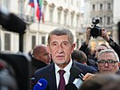 Tisková konference Andreje Babi�e v Itálii. Tam nav�tívil italskou premiérku...
