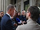 Tisková konference Andreje Babi�e v Itálii. Tam nav�tívil italskou premiérku...