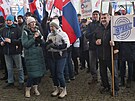 Stovky odborá�� se se�ly v Ostrav� na mítinku na podporu evropského pr�myslu....