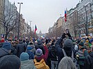 Demonstrace v centru Prahy na podporu prezidenta Pavla (1. února 2026)