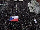 Demonstrace v centru Prahy na podporu prezidenta Pavla (1. února 2026)