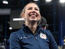 Curlerka Julie Zelingrová v souboji s Estonskem. (9. února 2026)