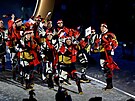 Slavnostní zahájení XXV. zimní olympiády v Itálii. �e�i nastoupili na �ty�ech...