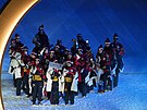 Slavnostní zahájení XXV. zimní olympiády v Itálii. �e�i nastoupili na �ty�ech...