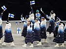 Slavnostní zahájení XXV. zimní olympiády v Itálii. Sportovci Finska. (6. února...