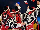 Slavnostní zahájení XXV. zimní olympiády v Itálii. �e�i nastoupili na �ty�ech...