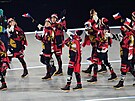 Slavnostní zahájení XXV. zimní olympiády v Itálii. �e�i nastoupili na �ty�ech...