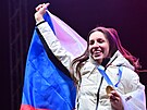 Snowboardistku Zuzanu Mad�rovou, která získala na olympijských hrách v Itálii...