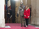 Italská premiérka Giorgia Meloniová �ekající na Andreje Babi�e (4. únor 2026)