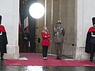Italská premiérka Giorgia Meloniová �ekající na Andreje Babi�e (4. únor 2026)